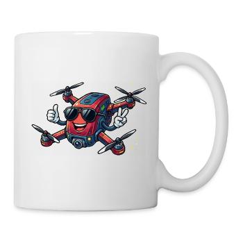 Héros drone avec lunettes de soleil et sourire - Mug blanc - blanc - Droite