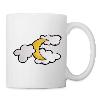 Mondbeschienene Wolken-Skizze - Tasse - Weiß - Rechts