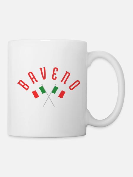 Baveno kreuzte italienische Flaggen - Tasse - Weiß