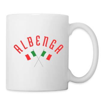 Albenga Italienisches Flaggenwappen - Tasse - Weiß - Rechts