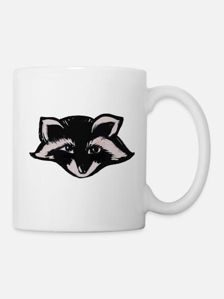 Mitternachts-Waschbärkopf - Tasse - Weiß