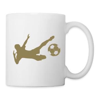 Silhouette minimaliste du joueur de football sur le côté - Mug blanc - blanc - Droite