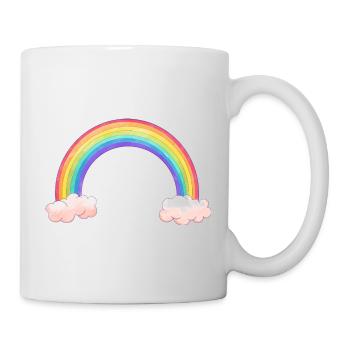 Regenbogenbogen mit Wolken - Tasse - Weiß - Rechts