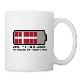 Hygge Akku aufladen - Dänemark Sehnsucht - Tasse - Weiß - Rechts