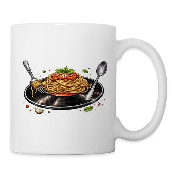 Spaghetti auf Vinyl-Schallplatte - Tasse - Weiß - Rechts