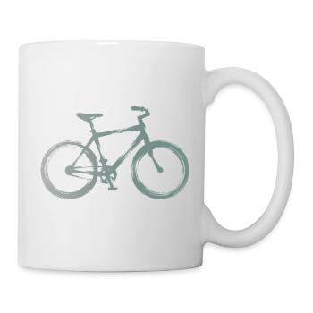 Bicycle in minimalist watercolor - Mug - white - Right