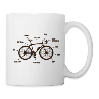 Rennrad Bauplan Roadbike Rennradfahrer Design - Tasse - Weiß - Rechts
