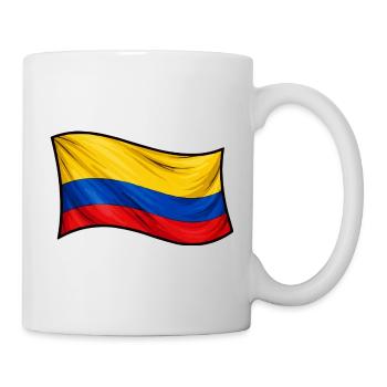 Drapeau colombien au vent - Mug blanc - blanc - Droite