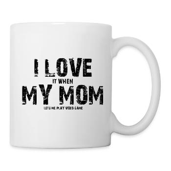 Maman me laisse jouer aux jeux vidéo Chemise - Mug blanc - blanc - Droite