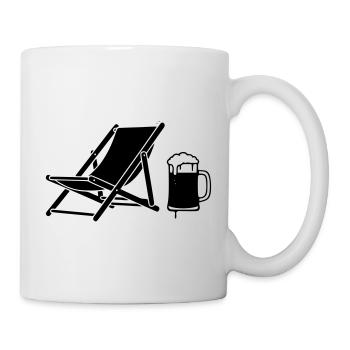 Deck Chair Beer Holiday Icon - Mug - white - Right