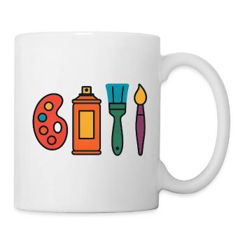 Artistic Painting Set Palette Sprayer Brushes - Mug - white - Right