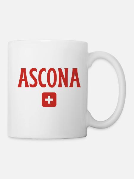 Ascona Schweiz Flagge - Tasse - Weiß
