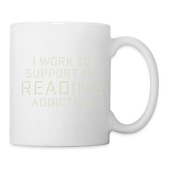 I Work To Support My Reading Addiction Books Logo - Mug - white - Right
