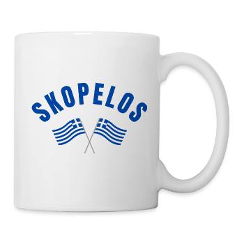 Skopelos Griechische Flaggenemblem - Tasse - Weiß - Rechts