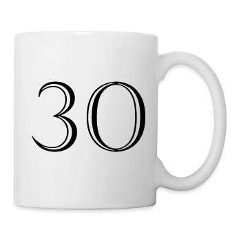 30. 30 JAHRE. 30-JÄHRIGES JUBILÄUM. 30-JÄHRIGES JUBILÄUM. - Tasse - Weiß - Rechts