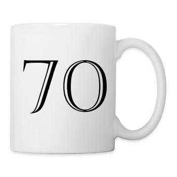 70. 70 YEARS. 70th ANNIVERSARY. 70 YEARS ANNIVERSARY. - Mug - white - Right