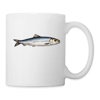 Silberner Flussfisch Illustration - Tasse - Weiß - Rechts