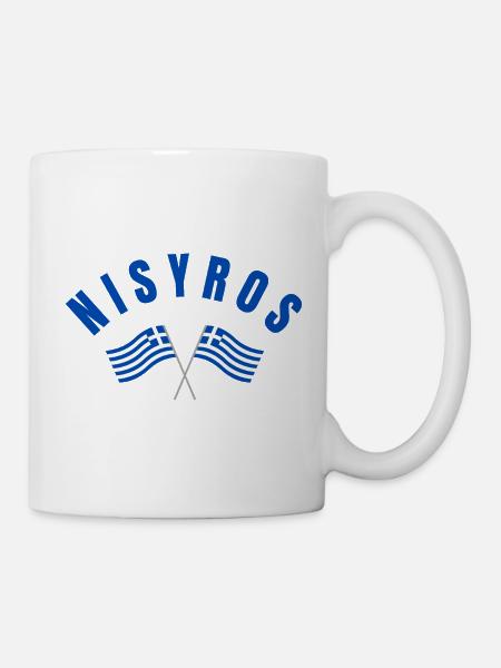 Nisyros griechische Flaggen - Tasse - Weiß