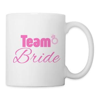 Équipe Mariée : Logo de la bague rose - Mug blanc - blanc - Droite