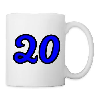 20. 20e ANNIVERSAIRE. ANNIVERSAIRE 20 ANS. 20 ANS. - Mug blanc - blanc - Droite