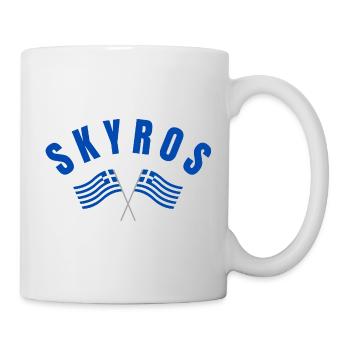 Skyros Griechische Kreuzflaggen - Tasse - Weiß - Rechts