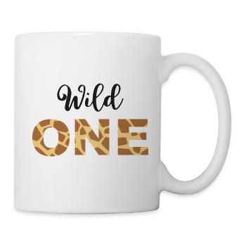 Wild One Giraffe Print Letters - Mug - white - Right