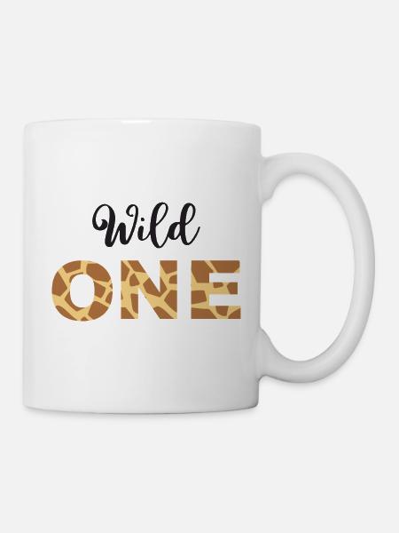 Wild One Giraffen-Druckbuchstaben - Tasse - Weiß