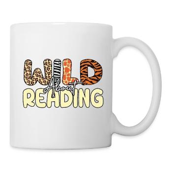 Wild About Reading Books Lover Funny Book - Mug - white - Right
