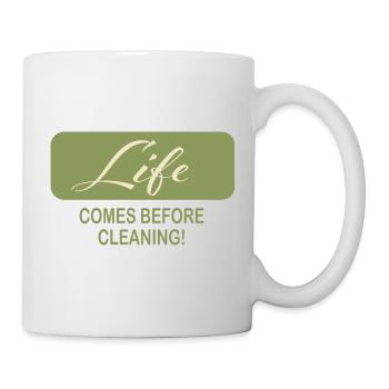 Citation minimaliste Vie avant le nettoyage - Mug blanc - blanc - Droite