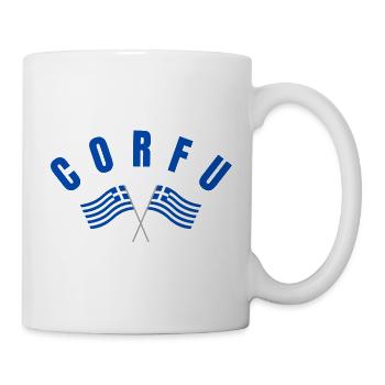 Corfu with Crossed Greek Flags  - Mug - white - Right