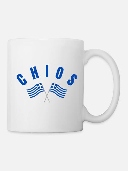 Chios Crossed Greek Flags  - Mug - white