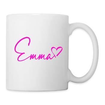 Emma Signatur Neon Pink - Tasse - Weiß - Rechts