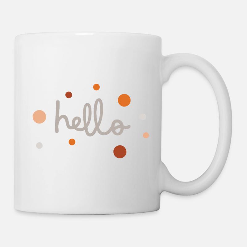 Hello Cute Minimal Typography Soft Aesthetic Desig - Mug - white