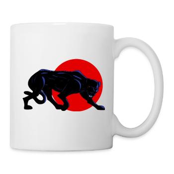 Panthère noire sur cercle rouge - Mug blanc - blanc - Droite