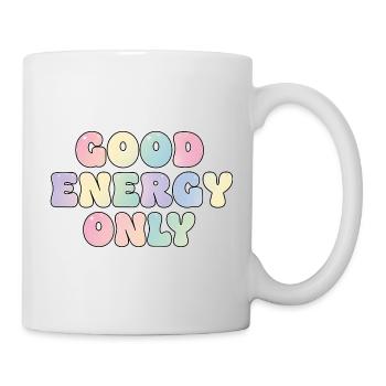 Good Energy Only Saying Positive Vibes Motif - Mug - white - Right