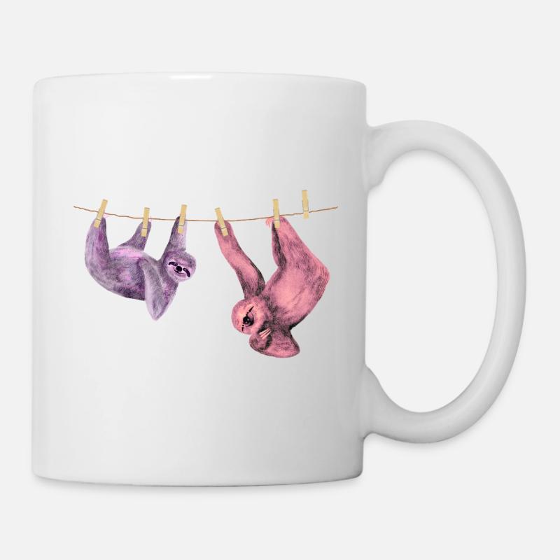 Sloth Chills Funny Animal Motif Gift Idea - Mug - white