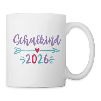 Schulkind 2026 Erstklässlerin Mädchen Geschenkidee - Tasse - Weiß - Rechts