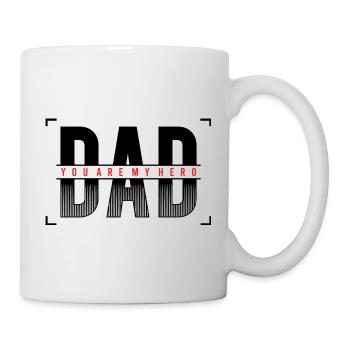 Papa, tu es mon héros Chemise - Mug blanc - blanc - Droite