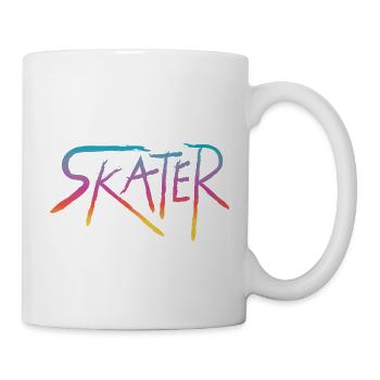 Art de rue Skater rétro coloré en dégradé - Mug blanc - blanc - Droite