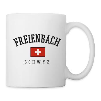 Freienbach Schwyz Schweizer Flagge - Tasse - Weiß - Rechts