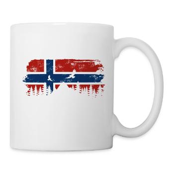 Norway Silhouette - Holiday Nature Flag - Mug - white - Right