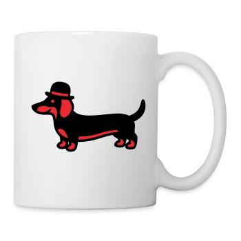 Cooler Dackel Hut Gentleman - Tasse - Weiß - Rechts
