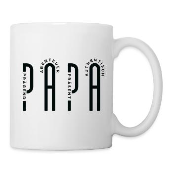 Minimalist PAPA - Black Typo Design - Tasse - Weiß - Rechts