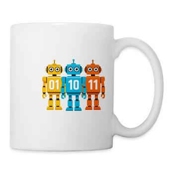 Robot 01 10 11 – Binary Sci-Fi Design - Mug - white - Right