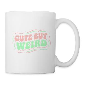 Cute but Weird - Retro 70s Aesthetic Design - Tasse - Weiß - Rechts