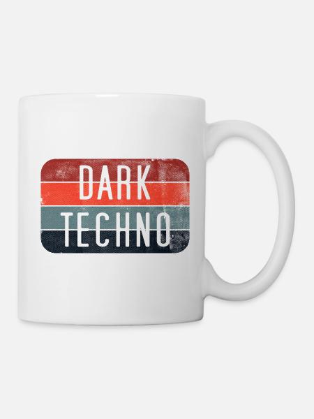 Dunkles Techno-Retro-Logo T-Shirt - Tasse - Weiß
