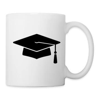 Doktorhut Abschluss Silhouette - Tasse - Weiß - Rechts