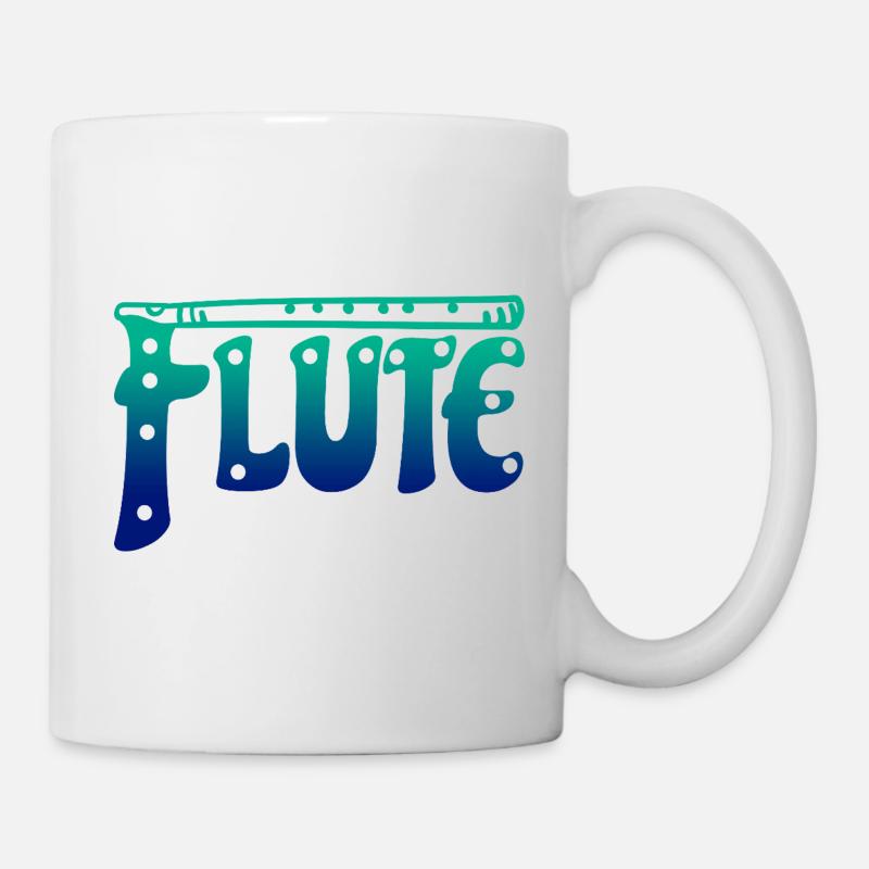 Gradient Flute Typography Music Lover - Mug - white