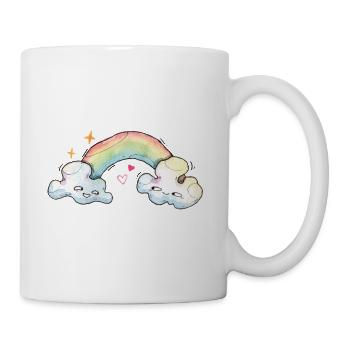 Lucky charm sweet clouds with rainbow - Mug - white - Right