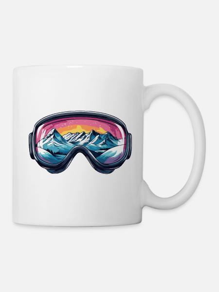 Skibrille Berge Ski - Tasse - Weiß